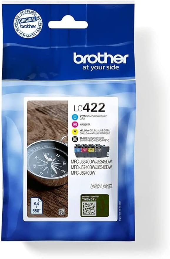 BROTHER LC-422VALDR BLACK CYAN MAGENTA AND YELLOW INK CARTRIDGES MULTIPACK