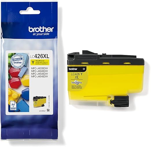 Brother LC426XLY Cartuccia InkJet Originale, Alta Capacità, fino a 5000 Pagine, per Stampanti MFCJ4340DW / MFCJ4540DW / MFCJ4540DWXL, Giallo