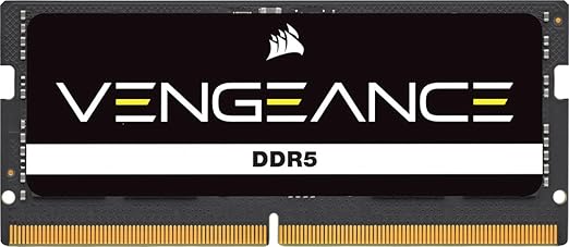 CORSAIR VENGEANCE SODIMM DDR5 RAM 16GB (1x16GB) 4800MHz CL40-40-40-77 1.10V Intel XMP 3.0 Memoria per Laptop – Nero (CMSX16GX5M1A4800C40)
