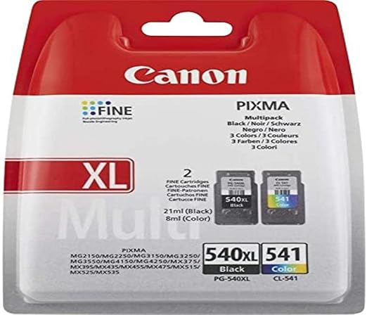 Canon PG-540BK XL/CL-541 Original Nero, Ciano, Magenta, Giallo Multipack (1 confezione da 2 pezzi)