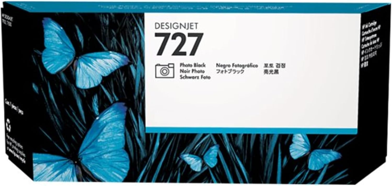 HP 727 F9J79A, Cartuccia Originale, Compatibile con Stampanti DesignJet Serie T2500, T1500 & T900 727 Testina di Stampa DesignJet, Nero Fotografico