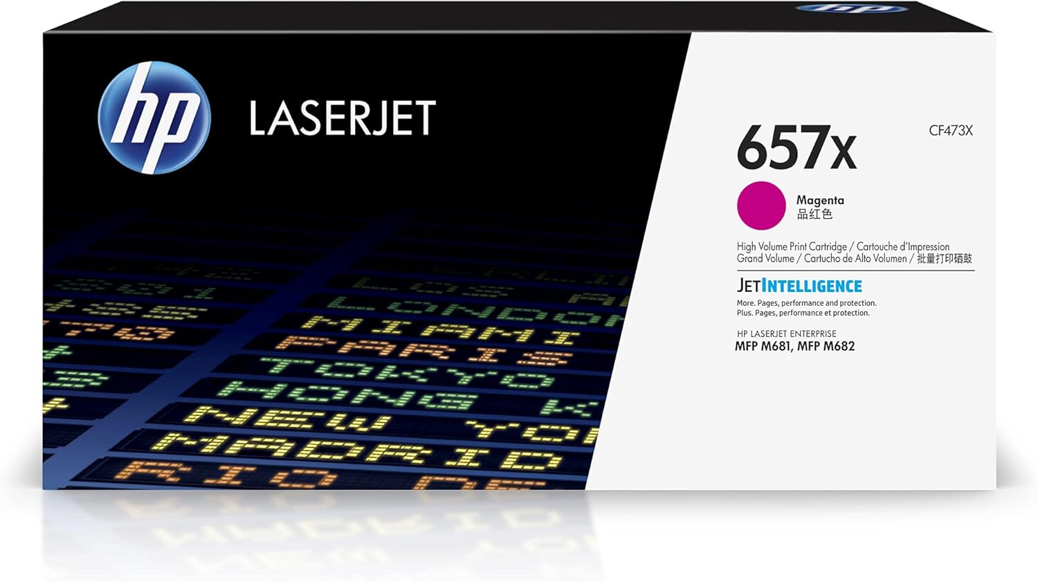 HP 657X CF473X, Cartuccia Toner Originale HP da 23000 Pagine, Compatibile con le Stampanti HP LaserJet Enterprise MFP M681, MFP M682, Magenta
