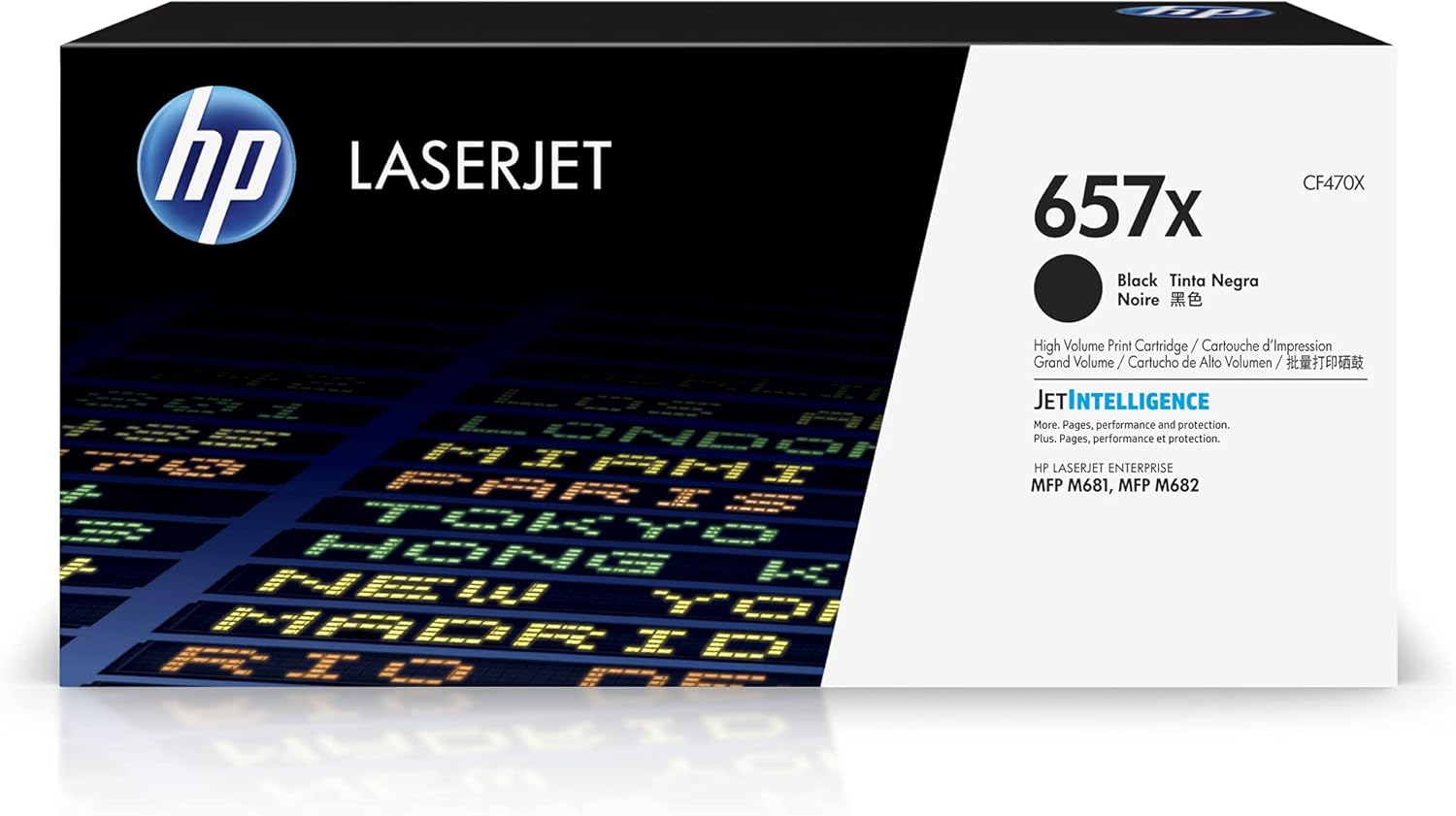 HP 657X CF470X, Cartuccia Toner Originale HP da 28000 Pagine, Compatibile con le Stampanti HP LaserJet Enterprise MFP M681, MFP M682, Nero