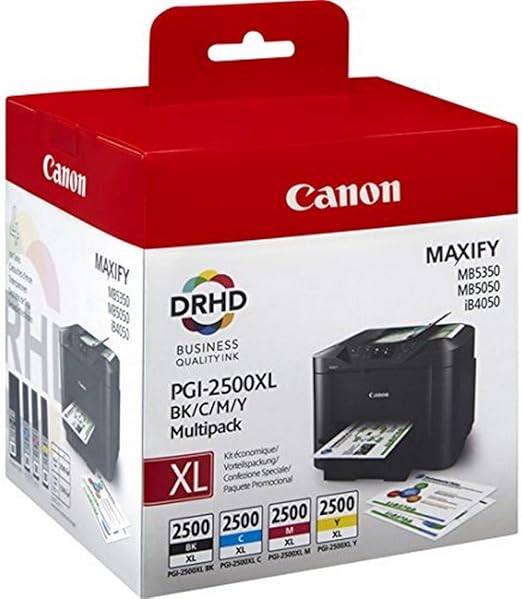 Canon INK PGI-2500XL BK/C/M/Y Serbatoi Inchiostro, Multipack Security