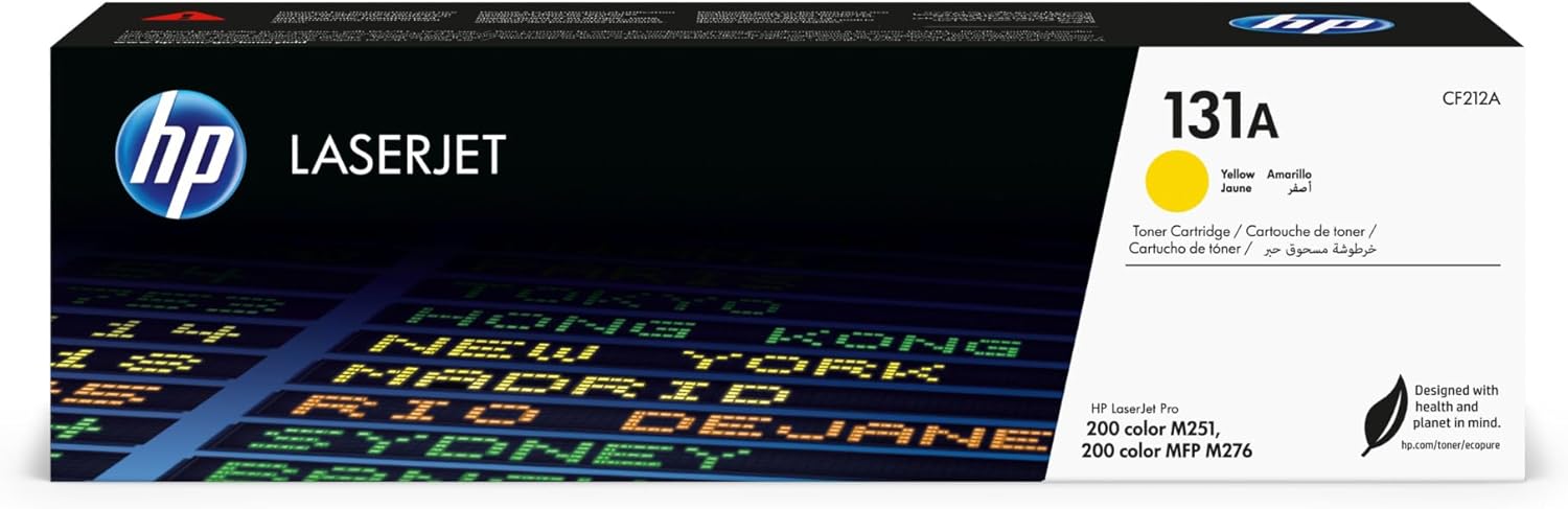 HP 131A CF212A, Cartuccia Toner Originale, 1.600 Pagine, per Stampanti Laserjet serie Pro M251 e M276 MFP, Giallo