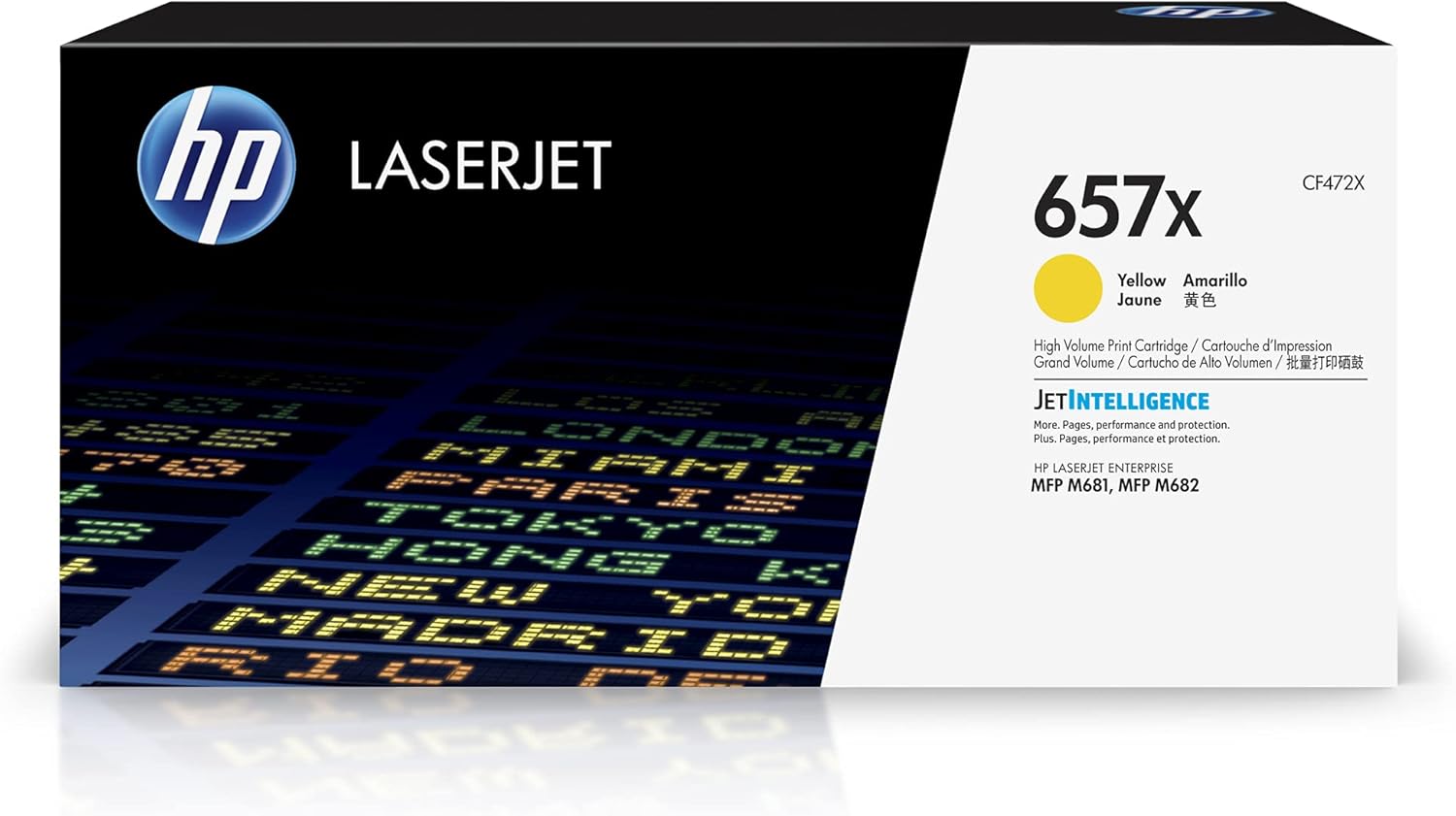 HP 657X - High Yield - yellow - original - LaserJet - toner cartridge (CF472X) - for LaserJet Enterprise MFP M681, LaserJet Enterprise Flow MFP M681, MFP M682