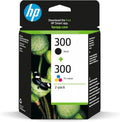 HP 300 Combo Pack CN637EE Confezione da 2 Cartucce Originali da 365 Pagine, Compatibile con Stampanti DeskJet D2560, D2660, F4280, F4224, F4283 e Photosmart Serie C, Nero e Tricomia