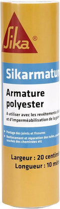 SIKA - Armature pour renforcement d'étanchéité carrelage et tuiles - Sikarmature Blanc - Combler les joints et les fissures - Renfort et réparation de carrelage - 10m X 20cm