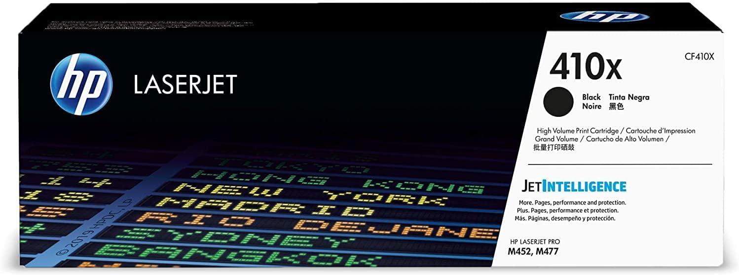 HP 410X (CF410X) Cartuccia Toner Originale, Compatibile con Stampanti Laser HP LaserJet Pro M377DW, M452DN, M452NW; HP LaserJet Pro M477FDN, M477FDW, M477FNW, Nero