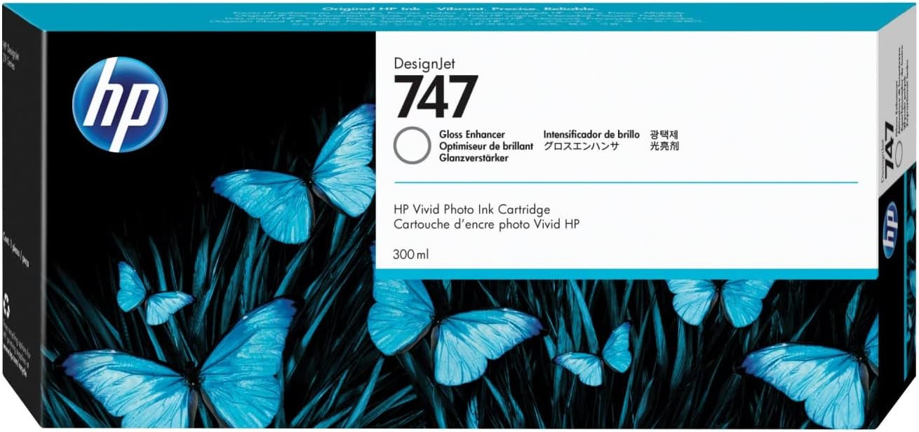 HP 747 P2V87A, Cartuccia Originale, Compatibile con le Stampanti DesignJet Serie Z9, Gloss Enhancer