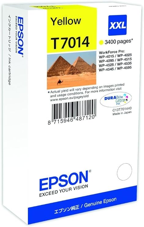 Epson C13T70144010 Cartuccia a Getto d'Inchiostro XXL, Altissima Resa, Giallo