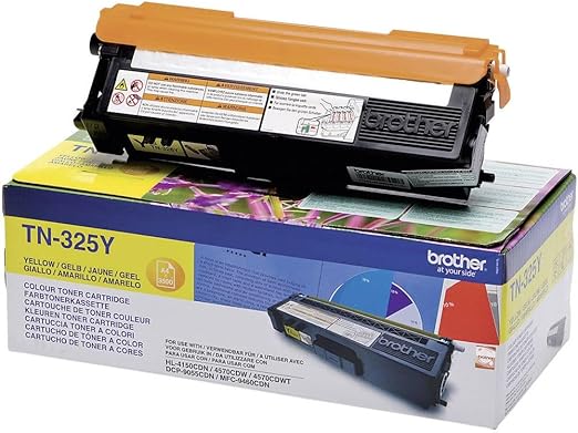Brother TN325Y Cartuccia Toner, 3500 Pagine Stampate, Standard, Giallo