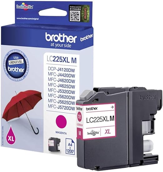 Brother LC225XLM cartuccia d'inchiostro 1 pz Originale Magenta
