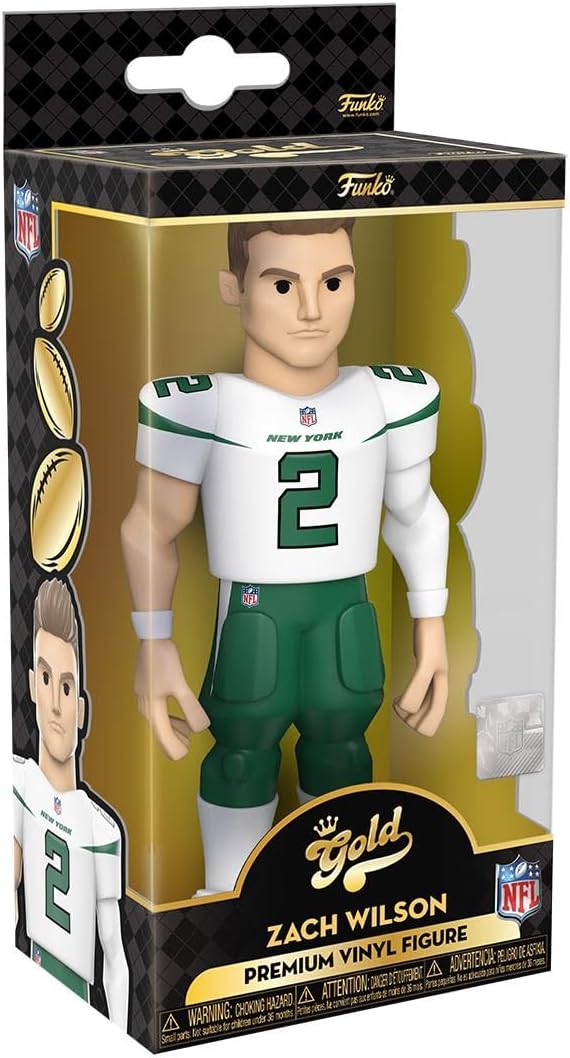 Funko Gold 5" NFL: NY Jets - Zach Wilson - 1 Chance sur 6 D'avoir Une Variante Rare Chase - Figurine Articulée en Vinyle à Collectionner - Idée de Cadeau d'anniversaire - Produits Officiels