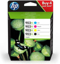HP 903XL Nero, Ciano, Giallo e Magenta, 3HZ51AE, confezione da 4 Cartucce Originali HP, ad Alta Capacità, compatibi con Stampanti HP OfficeJet 6950, OfficeJet Pro 6960 e 6970