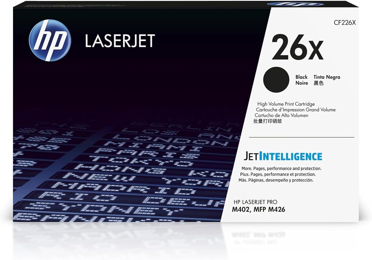 HP 26X CF226X, Cartuccia Toner Originale da 18000 Pagine, Compatibile con le Stampanti LaserJet Pro M402D, M402DN, M402DNE, M402DW, M402N, LaserJet Pro M426DW, M426FDN, M426FDW, M426M, Nero