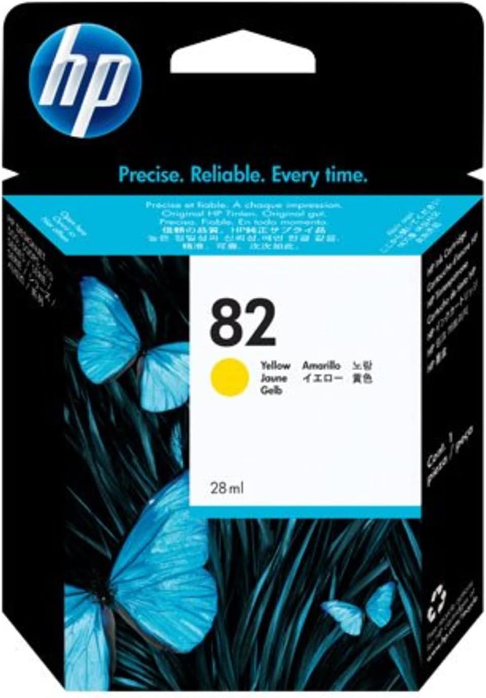 HP 82 C4913A, Cartuccia Originale da 2000 Pagine, Compatibile con Stampanti DesignJet 111, 510 24" Printer e DesignJet 510 42" Printer, Giallo
