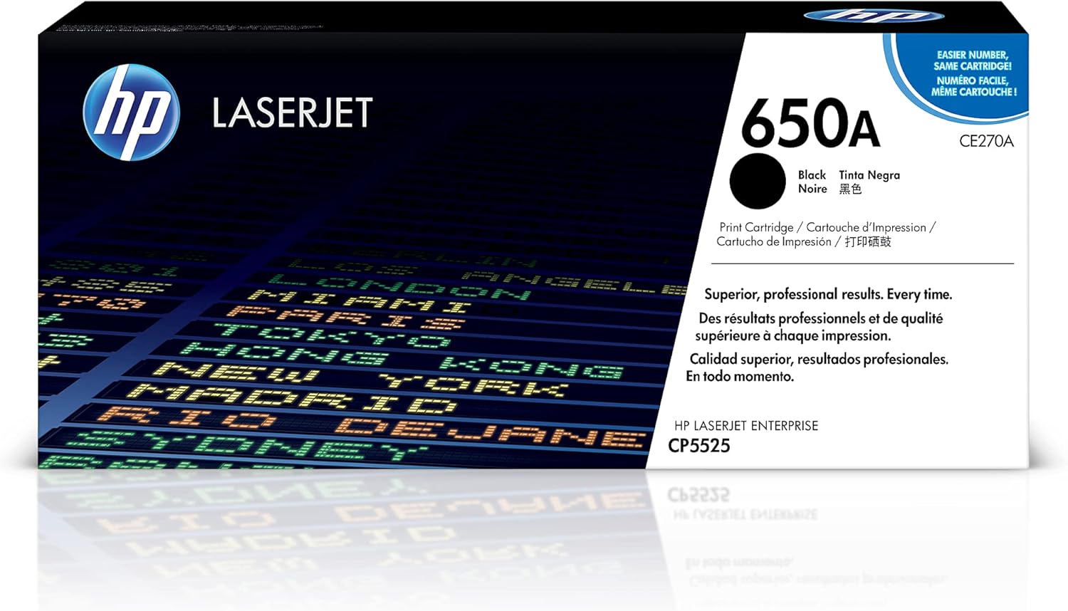 HP 650A CE270A, Cartuccia Toner Originale HP da 13500 Pagine, Compatibile con la Stampante HP LaserJet Enterprise CP5525, Nero