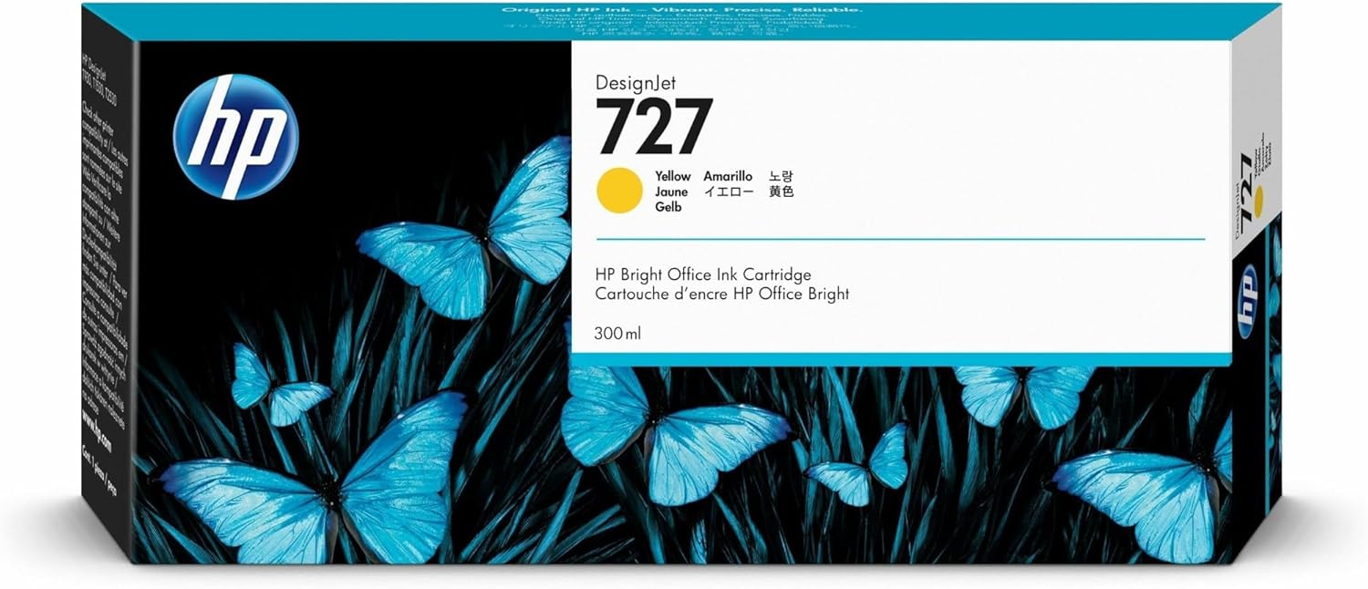 HP 727 F9J78A, Cartuccia Originale, Compatibile con Stampanti DesignJet Serie T2500, T1500 & T900 727 Testina di Stampa DesignJet, Giallo