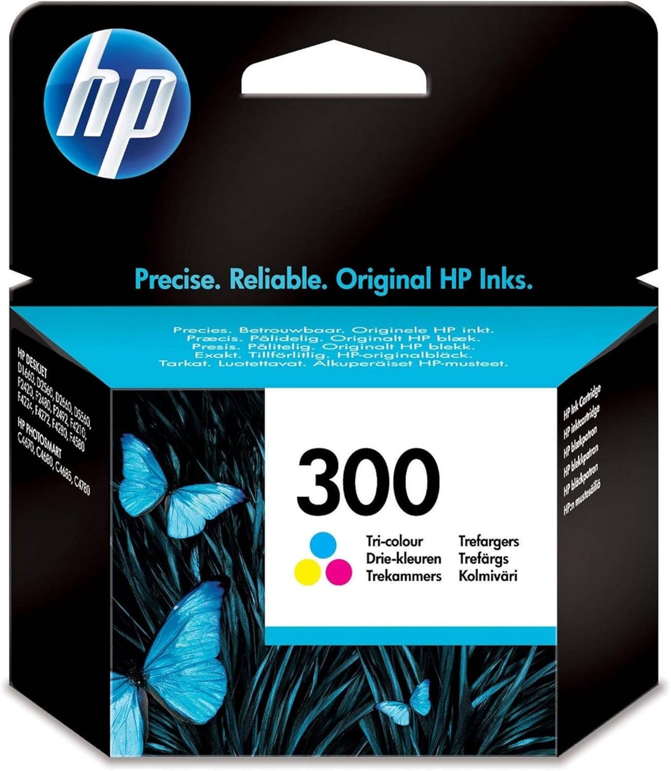 HP 300 CC643EE, Cartuccia Originale 165 Pagine, Compatibile con Stampanti DeskJet D2560, D2660, F4280, F4224, F4283 e Photosmart Serie C, Tricromia