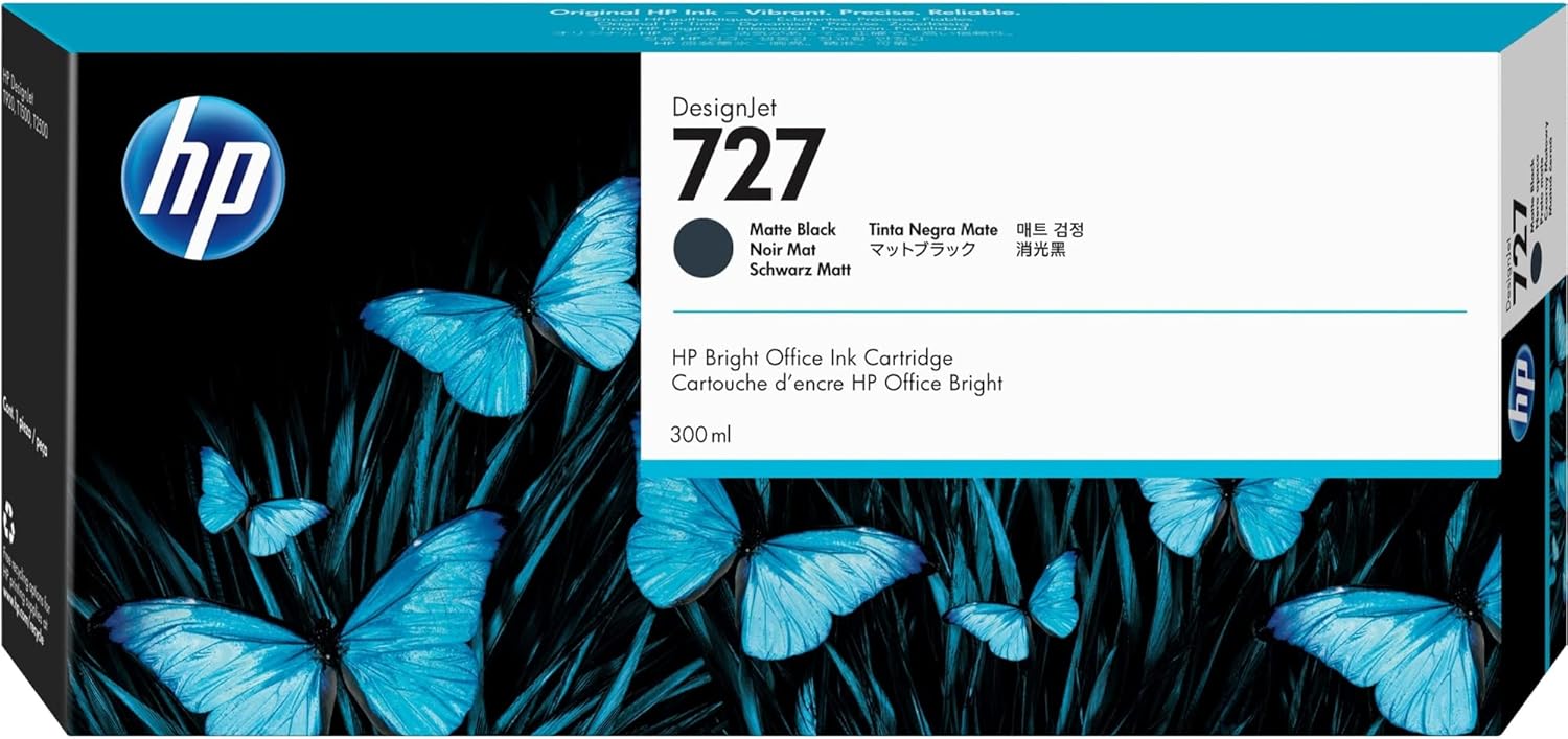 HP 727 C1Q12A, Cartuccia Originale, Compatibile con Stampanti DesignJet Serie T2500, T1500 & T900 727 Testina di Stampa DesignJet, Nero Opaco