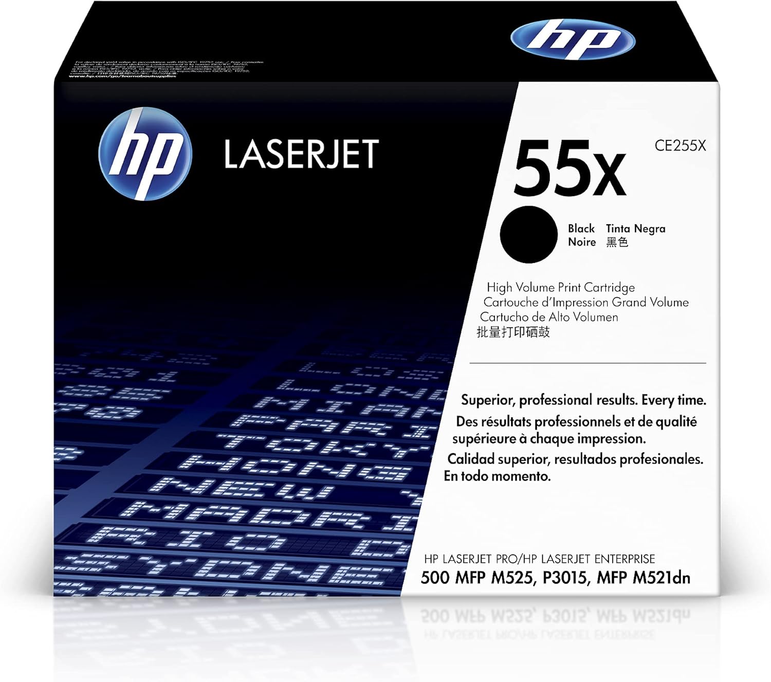 HP 55X CE255X, Cartuccia Toner Originale da 10000 Pagine, Compatibile con Stampanti LaserJet Enterprise P3010, P3015, P3015d, P3015dn, P3015x, M525, M525dn, M525f, M525c, M521dn e M521dw, Nero