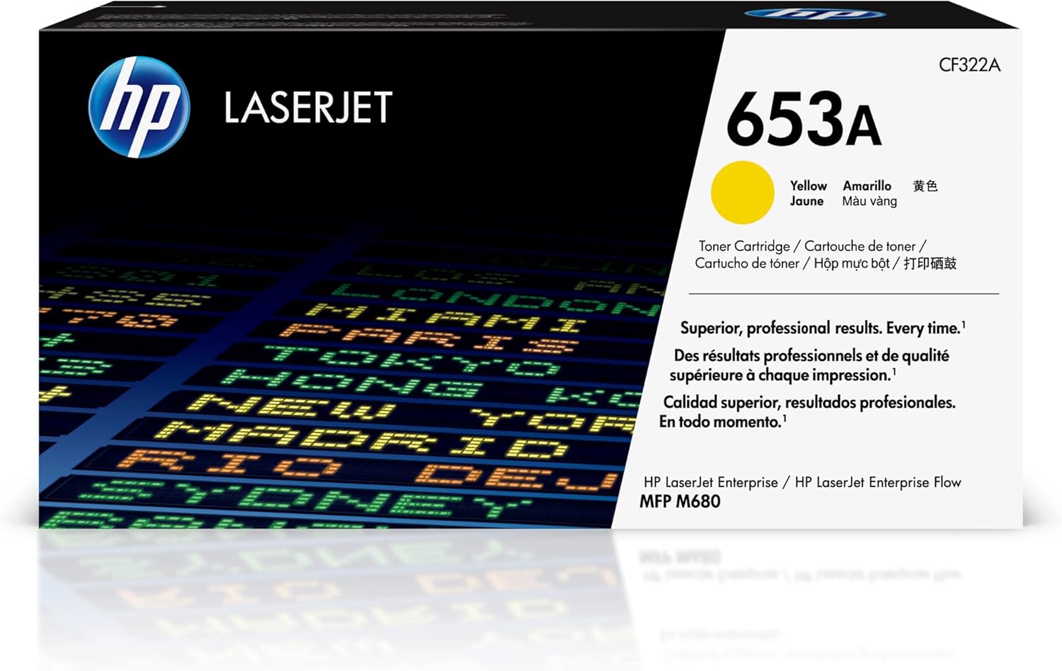 HP 653A CF322A, Cartuccia Toner Originale da 16000 Pagine, Compatibile con le Stampanti LaserJet Enterprise MFP M680, Flow MFP M680, Giallo
