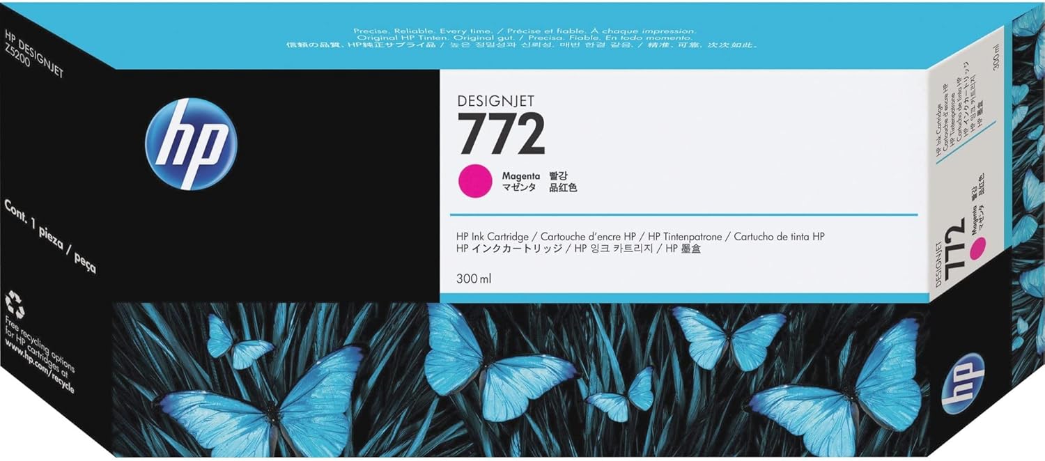 HP 772 CN629A, Cartuccia Originale da 500 Pagine, Compatibile con Stampante DesignJet Z5200, Magenta