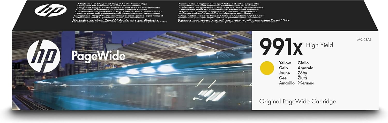 HP 991X M0J98AE, Cartuccia Originale da 16000 Pagine, Compatibile con la Stampante PageWide 750, Giallo