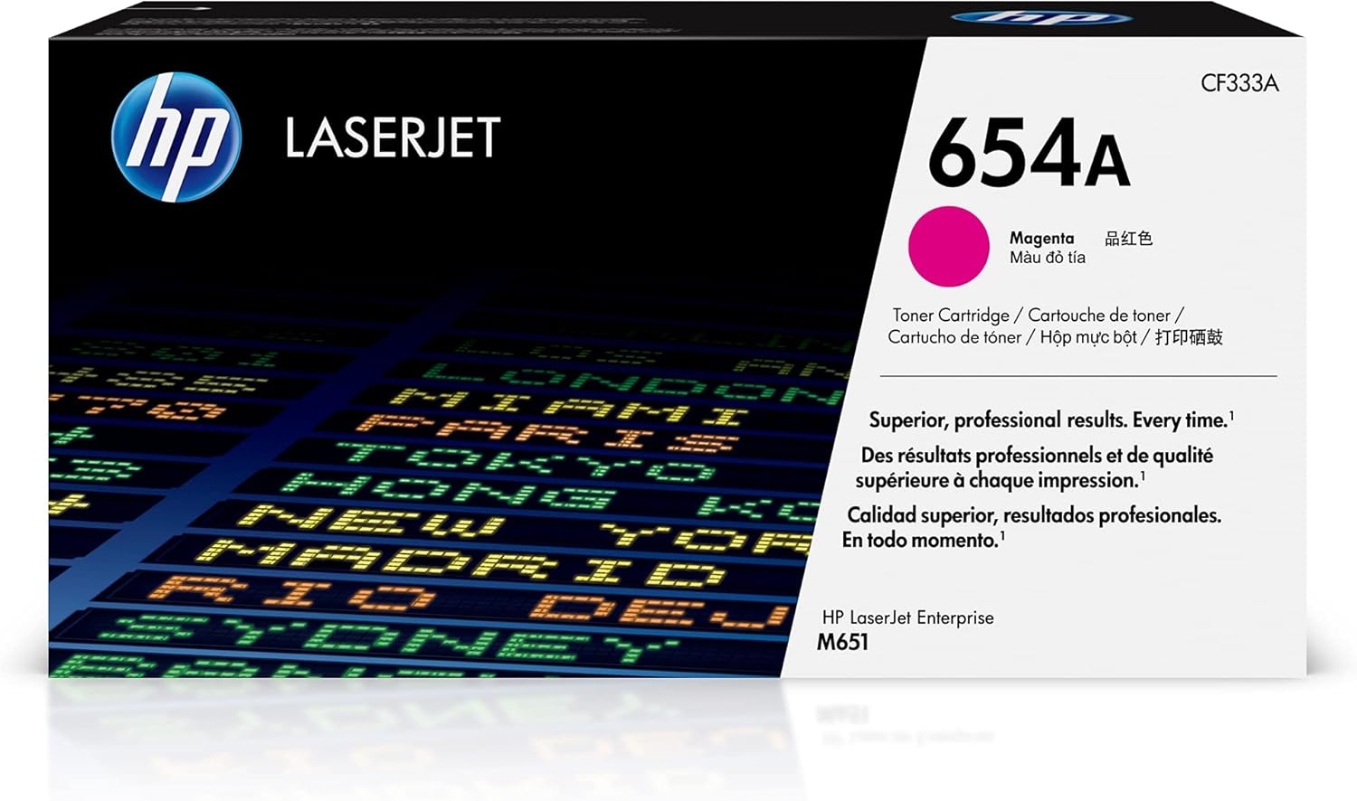 HP 654A CF333A, Cartuccia Toner Originale da 2000 Pagine, Compatibile con la Stampante LaserJet Enterprise M651, Magenta