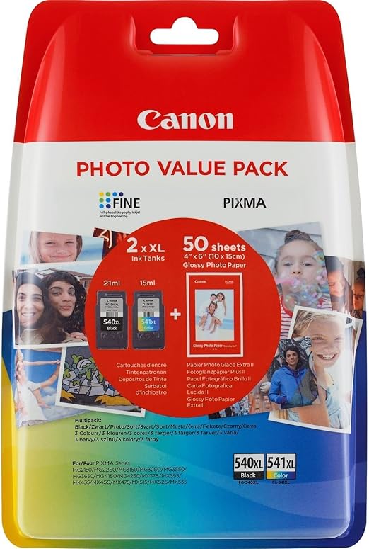 Canon PG-540XL/CL-541XL + 50xPP-201 10x15cm Ancienne Version