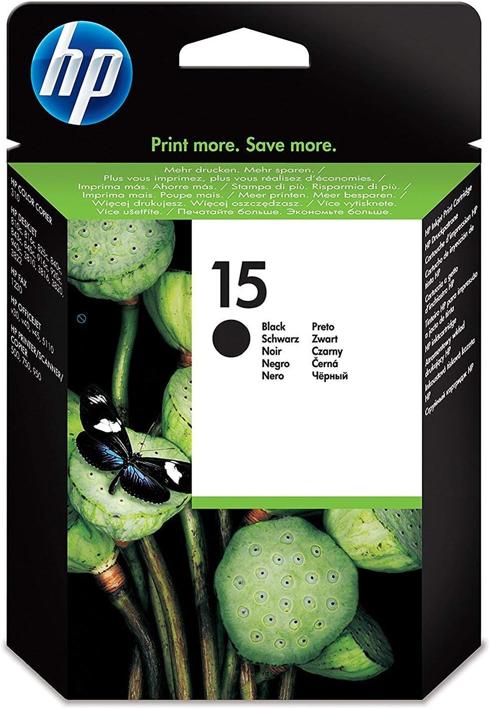HP 15 C6615DE, Cartuccia Originale da 500 Pagine, Compatibile con Stampanti DesignJet J840C, J825C, J845C, J920C, J920C, Nero