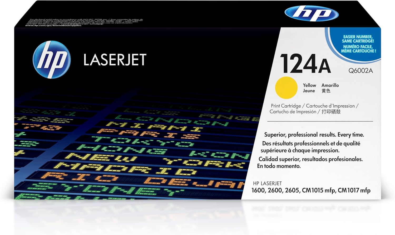 HP 124A Q6002A Cartuccia Toner Originale, da 2000 Pagine, Compatibile con Stampanti HP Color LaserJet Serie MFP 1600, MFP 2600 e HP Color Laserjet CM1015 MFP, Nero