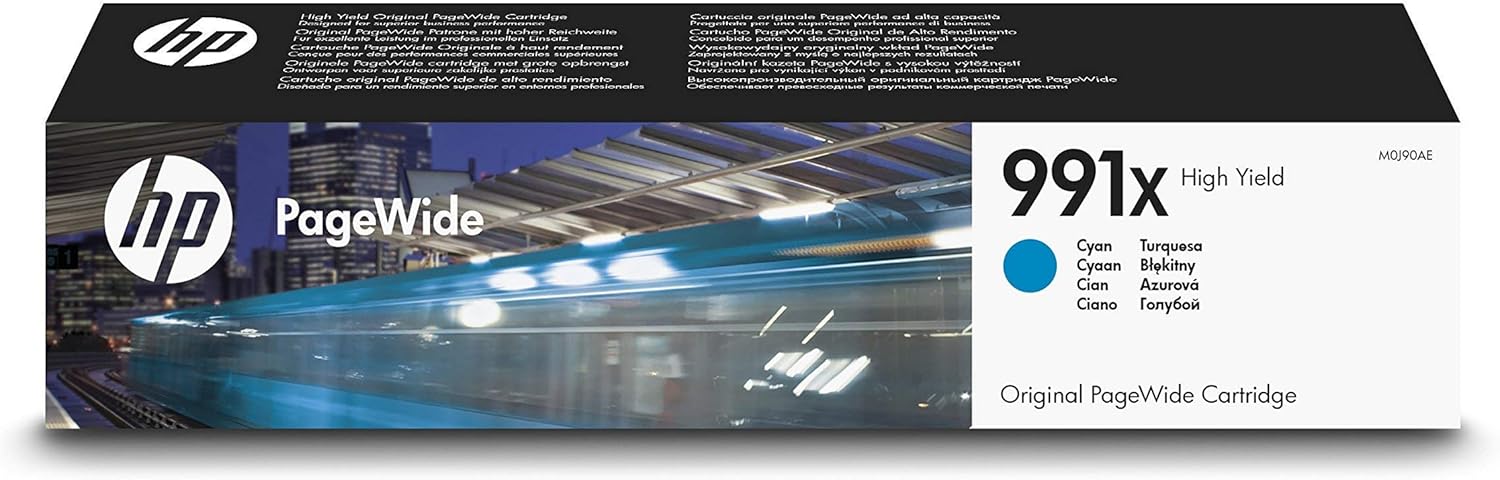 HP 991X M0J90AE, Cartuccia Originale HP da 16000 Pagine, Compatibile con la Stampante HP PageWide 750, Ciano