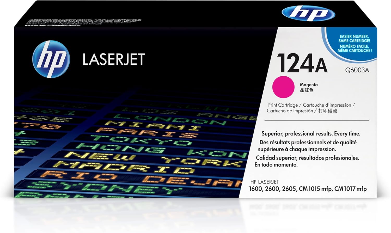 HP 124A Q6003A Cartuccia Toner Originale, da 2000 Pagine, Compatibile con Stampanti HP Color LaserJet Serie MFP 1600, MFP 2600 e HP Color Laserjet CM1015 MFP, Magenta