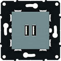 Arnould ARN51145 Double Chargeur USB Espace Evolution-enjoliveur magnsium, Gris Magnésium