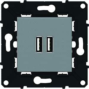 Arnould ARN51145 Double Chargeur USB Espace Evolution-enjoliveur magnsium, Gris Magnésium