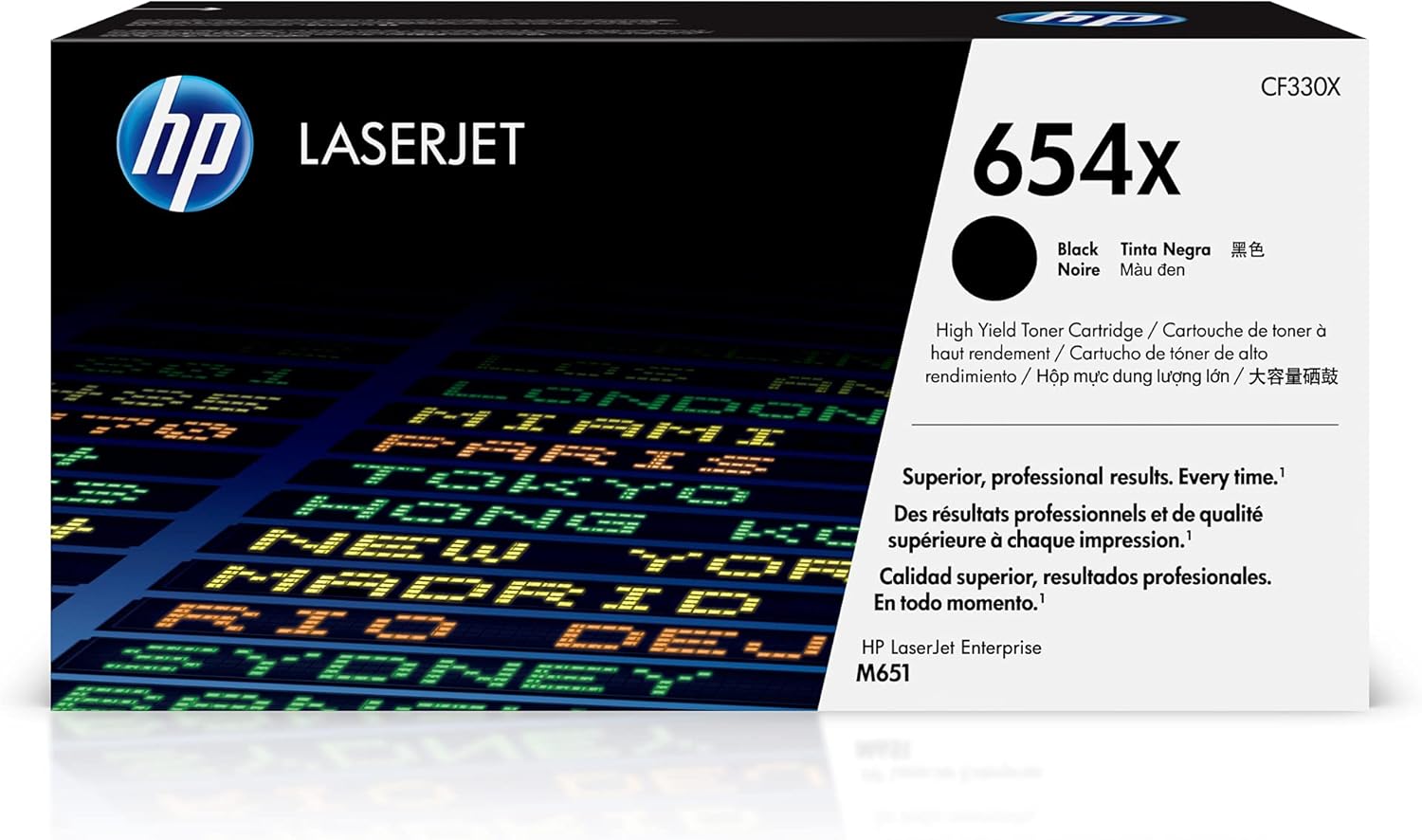 HP 654X CF330X, Cartuccia Toner Originale da 20500 Pagine, Compatibile con la Stampante LaserJet Enterprise M651, Nero