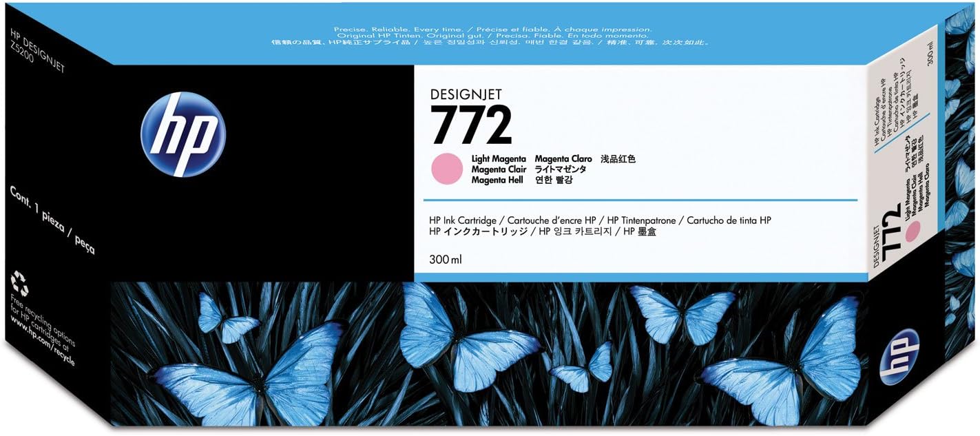 HP 772 CN631A, Cartuccia Originale da 500 Pagine, Compatibile con Stampante DesignJet Z5200, Magenta Chiaro