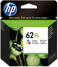 HP 62XL Tricromia, C2P07AE, Cartuccia Originale da 415 Pagine, Alta Capacità, Compatibile con Stampanti Envy 5540, 5642, 5644, 5742, 7640, OfficeJet Mobile serie 200