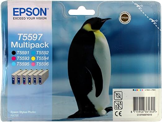 Epson C13T55974010 Confezione 6 Cartucce Inkjet Blister RS T559, 6 Colori