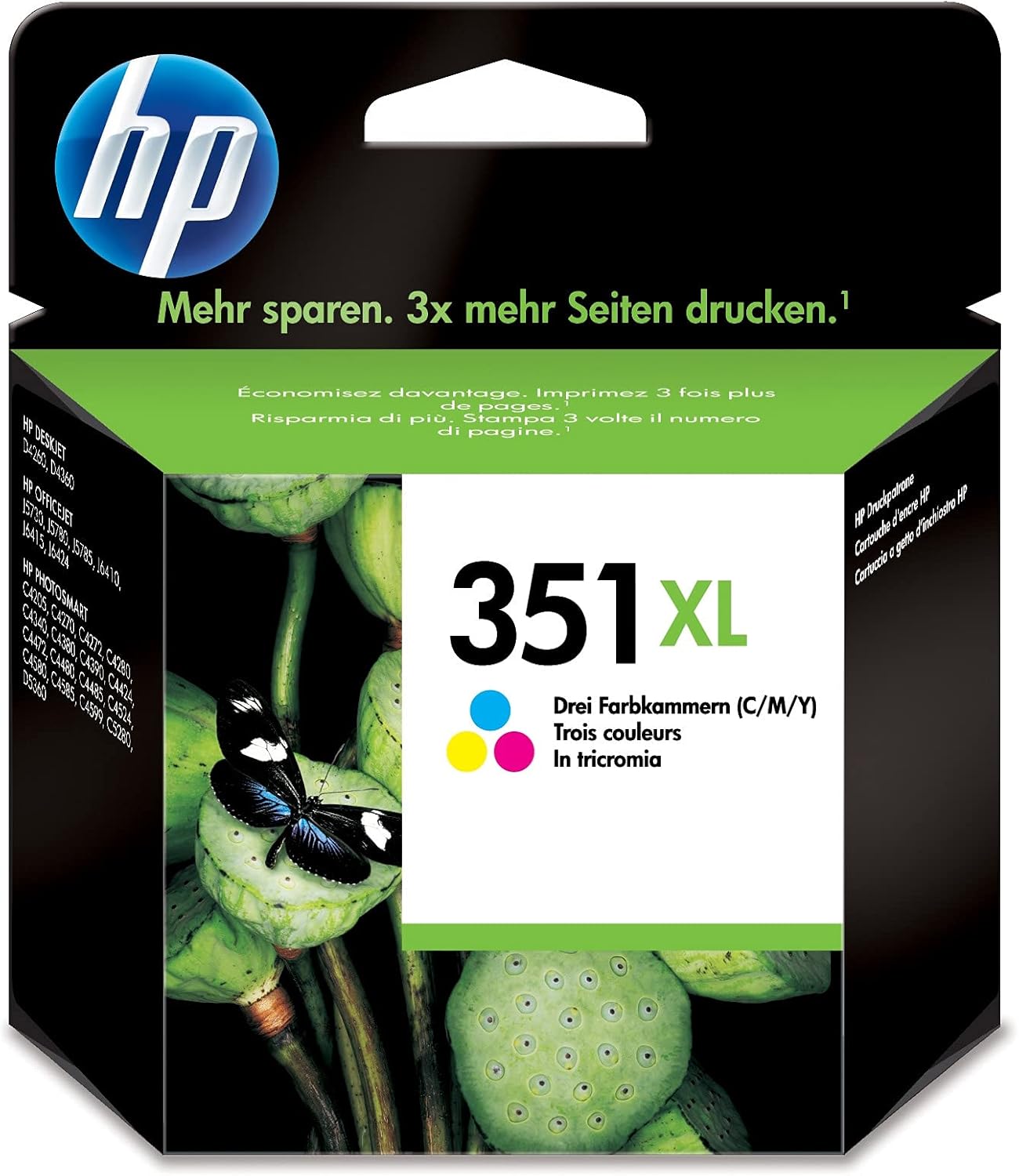 HP 351XL CB338EE, tricromia, cartuccia d'inchiostro originale ad alta capacità, compatibile con stampanti a getto d'inchiostro HP Deskjet D4260, D4300, Photosmart C5280, C4200, Officejet J5780, J5730
