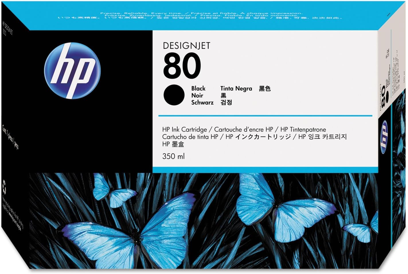 HP 80 C4871A, Cartuccia Originale da 500 Pagine, Compatibili con Stampanti DesignJet Serie 1000, Nero