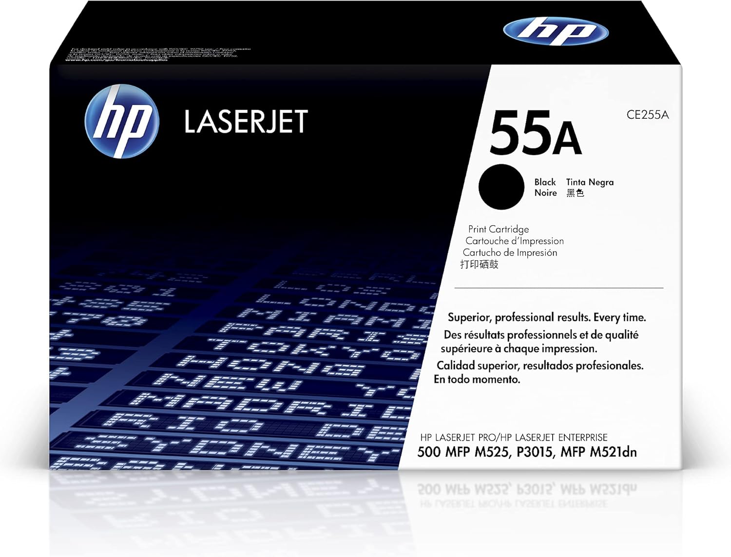HP 55A CE255A, Cartuccia Toner Originale da 6000 Pagine, Compatibile con le Stampanti LaserJet Enterprise P3010, P3015, P3015d, P3015dn, P3015x, M525, M525dn, M525f, M525c, M521dn e M521dw, Nero