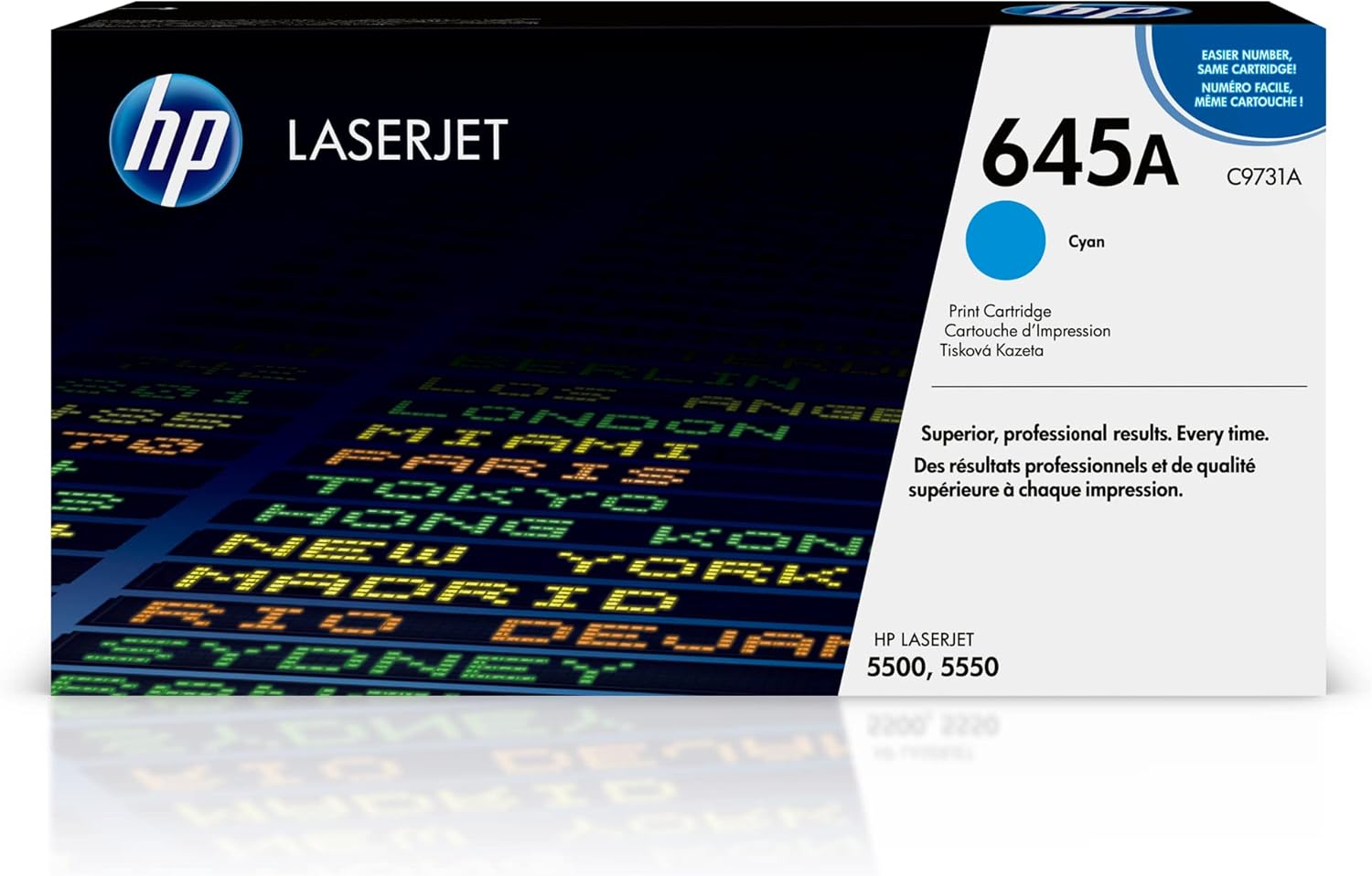 HP 645A C9731A, Cartuccia Toner Originale HP da 12000 Pagine, Compatibile con la Stampante HP LaserJet 5500, 5550, Ciano