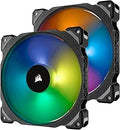 Corsair ML140 PRO RGB, Ventilateur 140mm Premium Magnetic Levitation RGB LED PWM - Pack de deux avec Lighting Node PRO (400 RPM à 1 200 RPM, silencieux, hautes performances) Noir