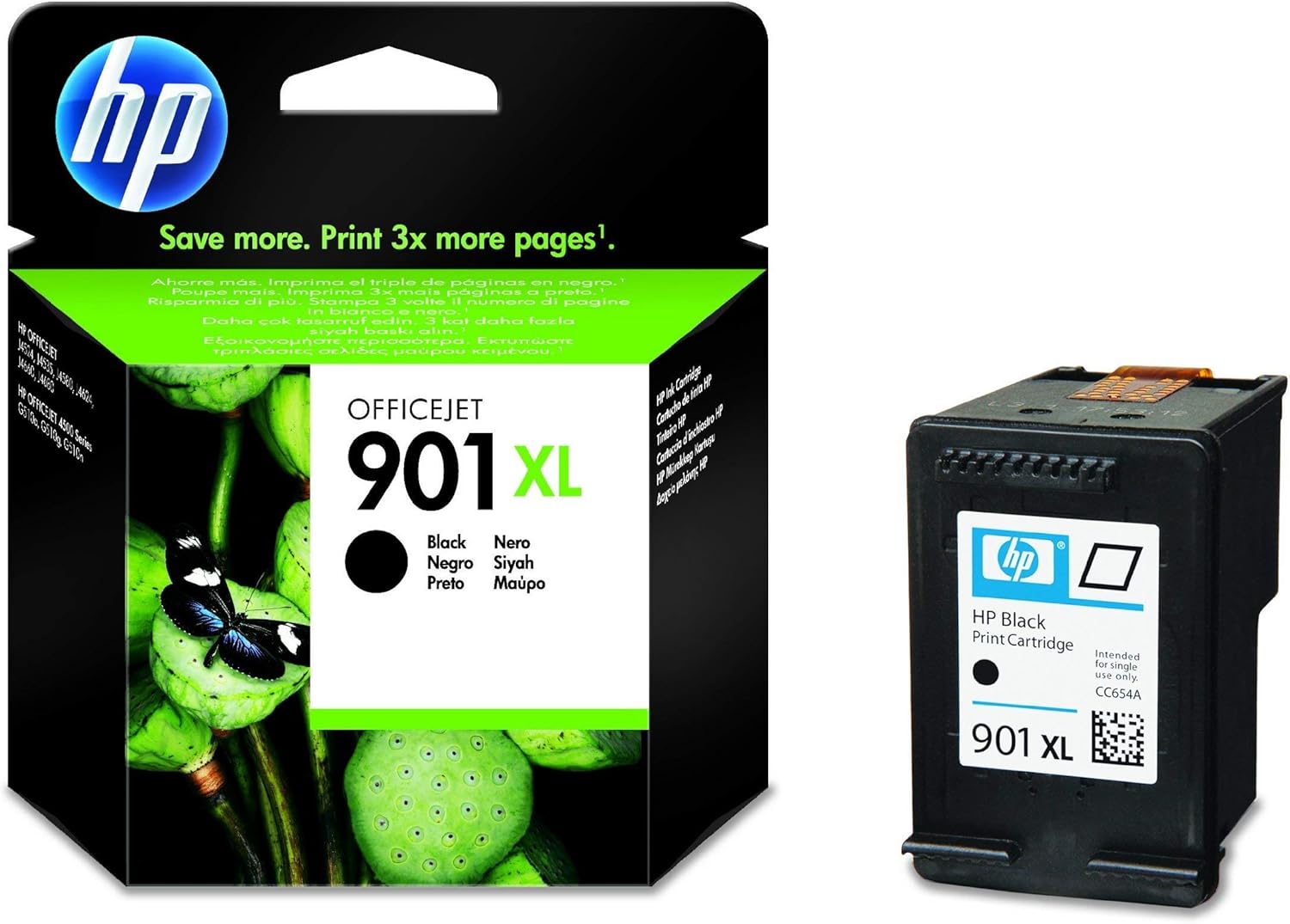 HP 901XL CC654AE Cartuccia Originale per Stampanti a Getto di Inchiostro, Compatibile con Officejet All-in-One 4500, J4580 e J4680, Importato dalla Germania, Nero