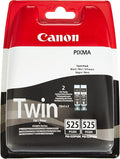 Canon PGI-525 TWIN Pacchetto di 2 Cartucce d'inchiostro (2x Nero) Certificato (Imballaggi in plastica obsoleti 2018)