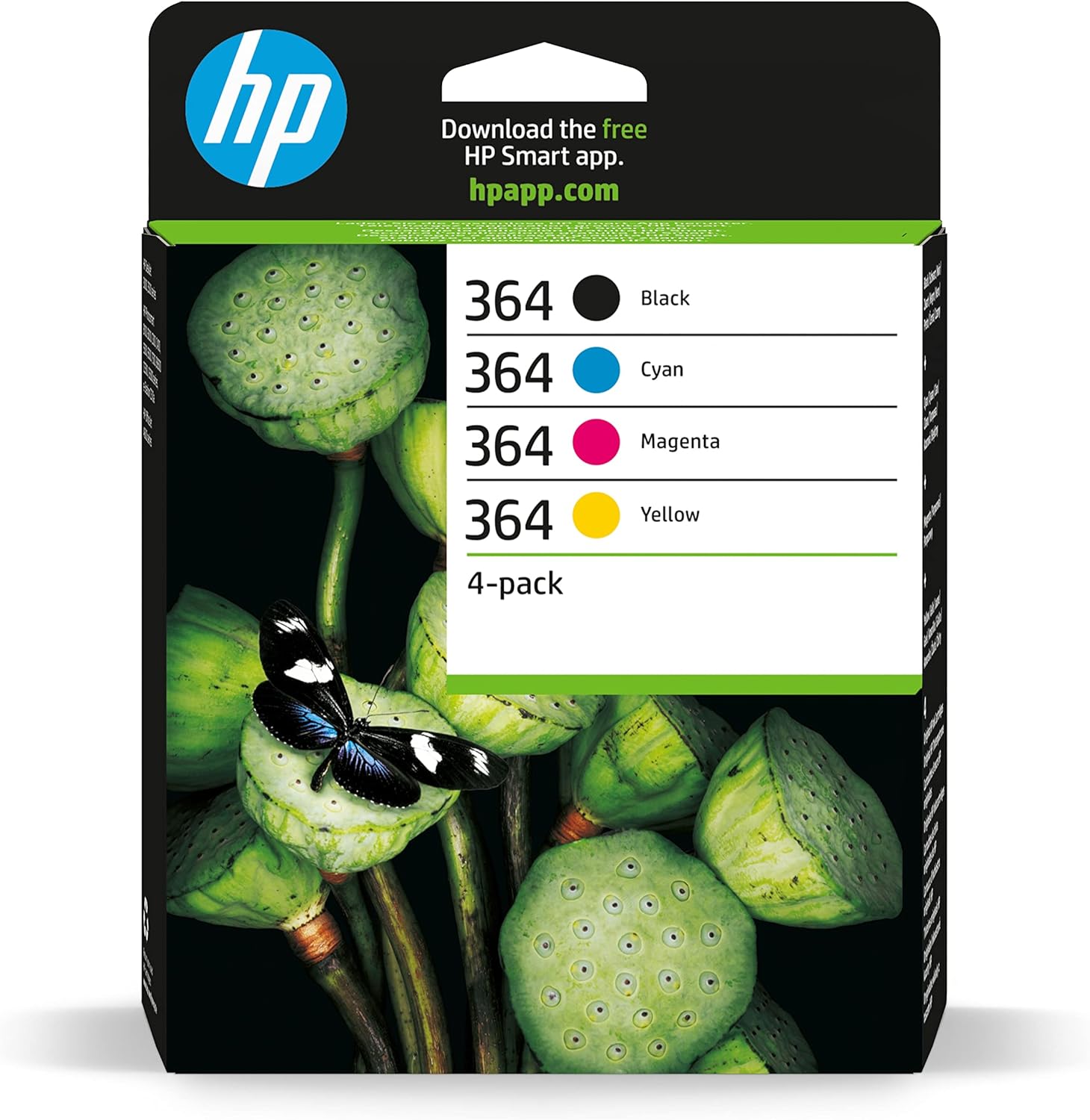 HP 364 Multipack N9J73AE Cartucce Originali da 1150 Pagine, per Stampanti a Getto di Inchiostro Photosmart B210c, B110c, B110e, B8550, 7520, DeskJet 3520, 3522, 3524, Nero e Tricromia