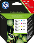 HP - Inchiostro originale n. 932XL nero e n. 933XL, confezione da 4 unità per HP OFFICEJET 6100/6600/ 6700